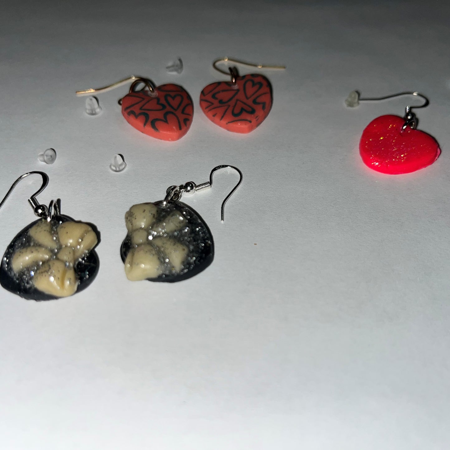 Heart Clay Dangle Earrings