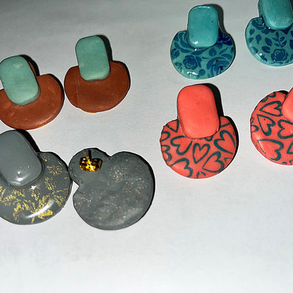 Annie Layered Stud Clay Earring